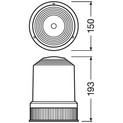 Osram RBL101 Luz Intermitente de Advertencia Halógena Beacon Light, Ámbar