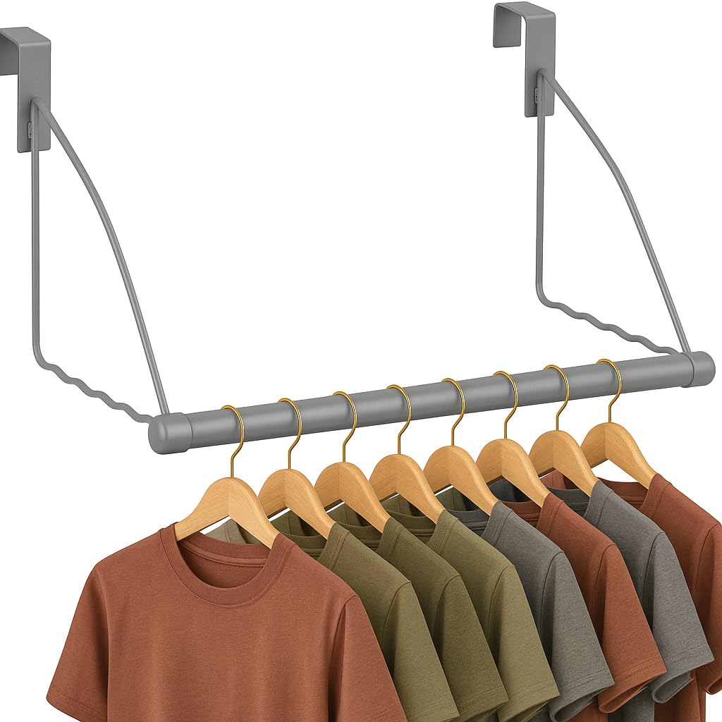 Holdn Colgador de Almacenamiento Sobre Puerta | Gris, paquete de 1, ropa, toallas, ampliable