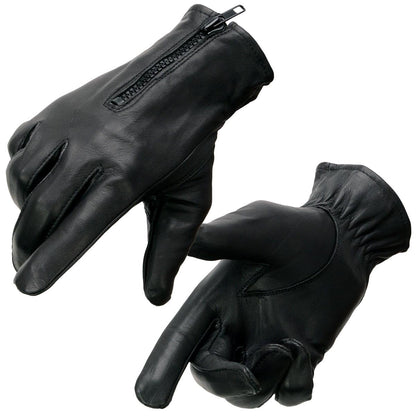 Milwaukee Leather Guantes de Piel Ligeros para Motocicleta con Cierre de Muñeca, Negro, L, SH226D