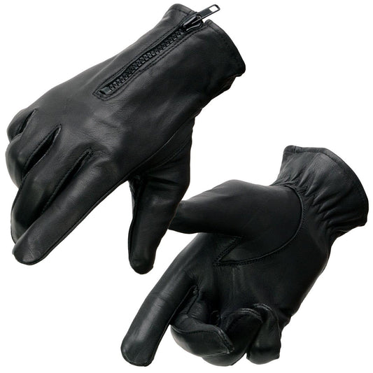 Milwaukee Leather Guantes de Piel Ligeros para Motocicleta con Cierre de Muñeca, Negro, L, SH226D
