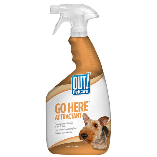 OUT! Pet Care Go Here Attractant Spray Bottle for Pets, 32-Ounce