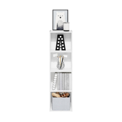 Furinno Pasir Estantería Moderna de 4 Niveles con Repisas Abiertas, 22.9 cm x 30.5 cm x 106.7 cm, Blanco