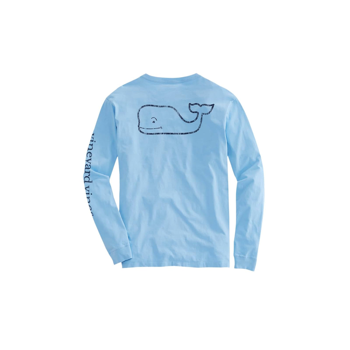 Vineyard Vines Playera Manga Larga con Bolsillo Ballena Niño - M - Azul (Jake Blue)