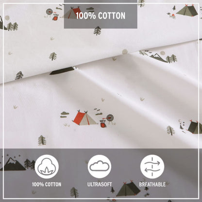 Eddie Bauer - Juego de sábanas Queen, algodón percal para decoración del hogar (Cascade Camping, Queen)