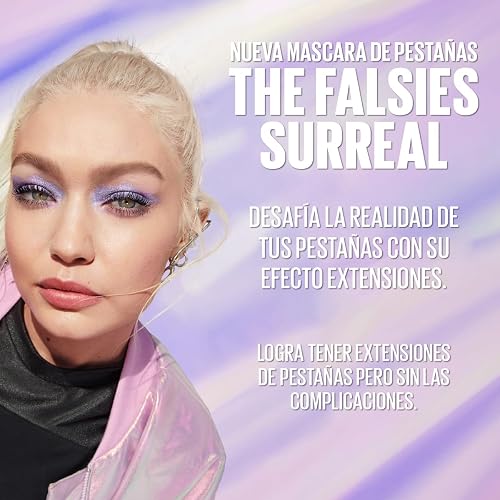 Maybelline The Falsies Surreal Extensions Máscara de Pestañas, Voluminizadora a Prueba de Agua, Larga Duración hasta 24 Horas, con Cepillo de Hélice, Color Negro