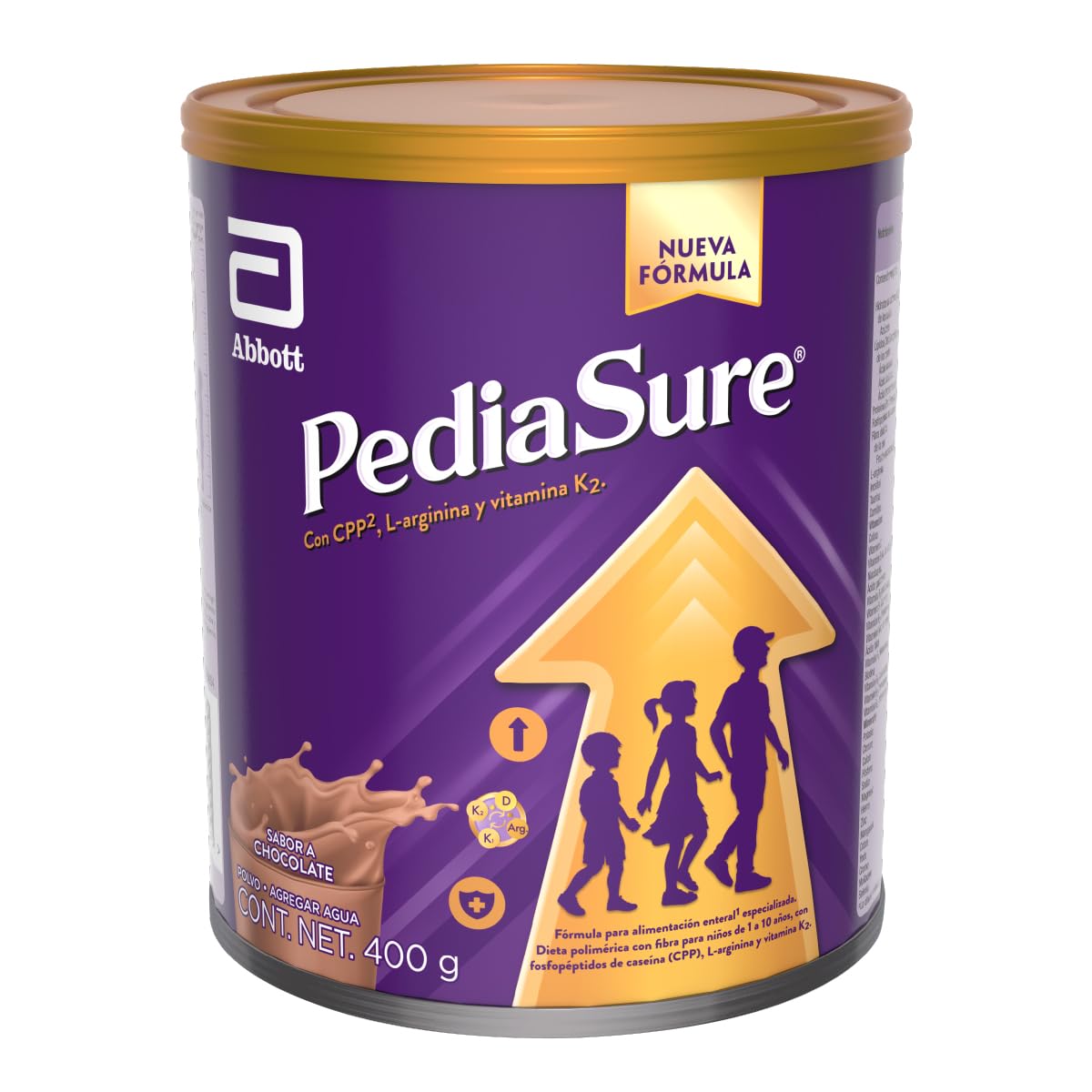 PediaSure Chocolate- Alimentación Especializada Polvo 400 g | Formula especializada para niños de 1 a 10 años con 5 grupos de nutrientes clave que apoya el crecimiento de los huesos.
