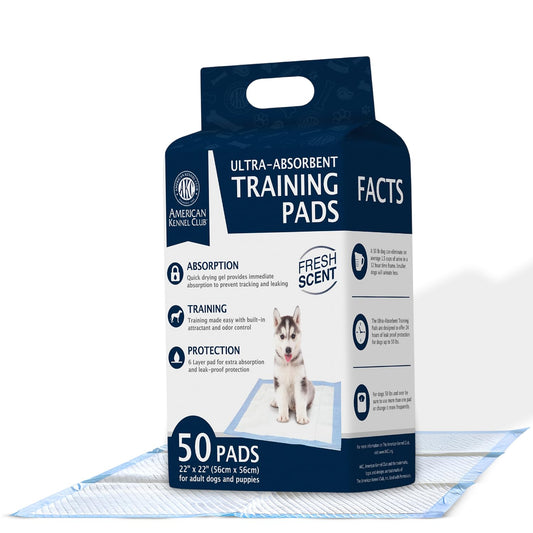 AKC - almohadillas para orejas de entrenamiento, Aroma fresco, 22'' x 22'' - Pack of 50