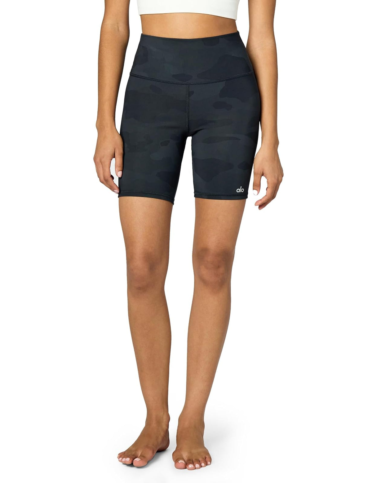 Alo Yoga Pantalón Corto Vapor de Cintura Alta Pantalones Cortos Mujer