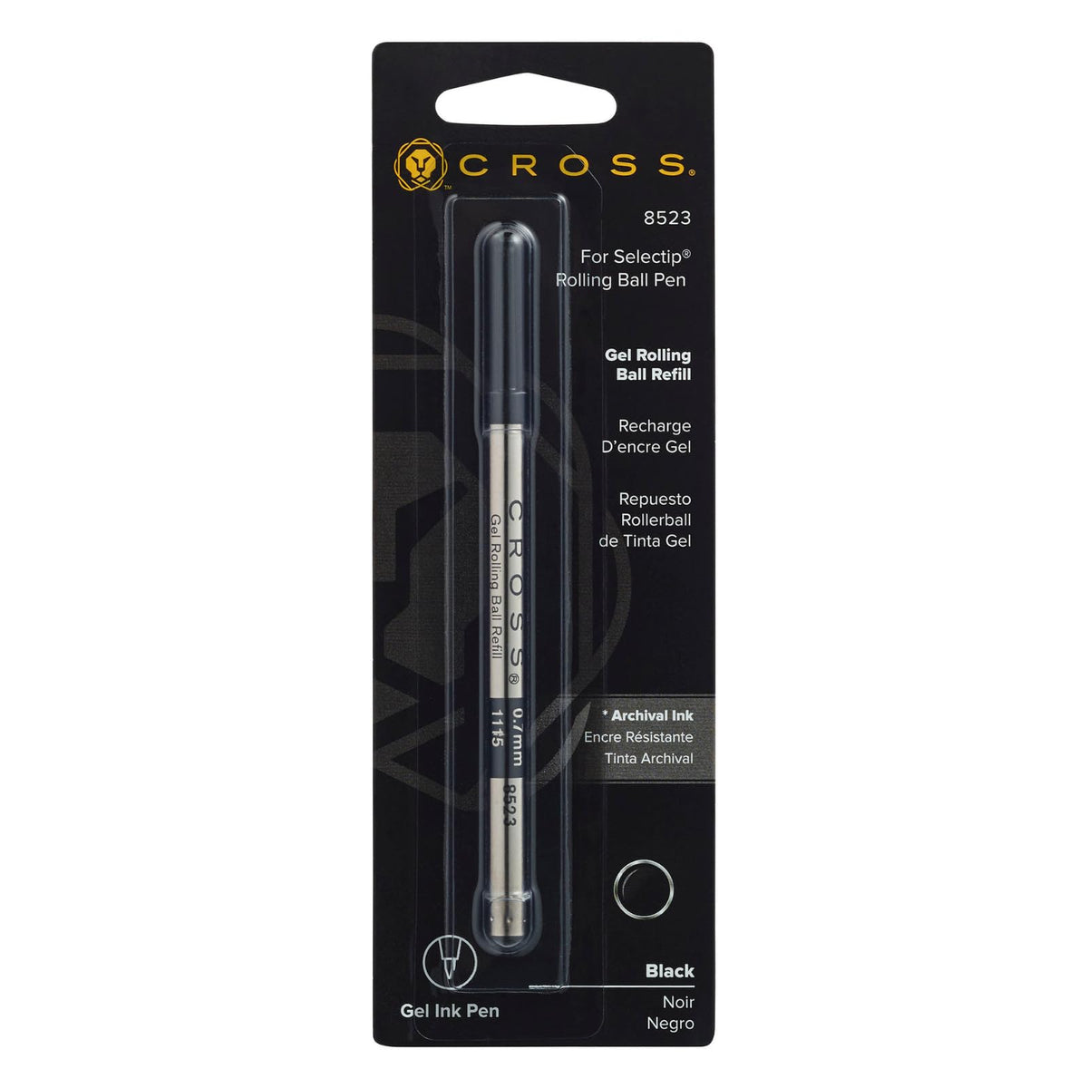 CROSS REPUESTO ROLLER GEL 0.7 MM NEGRO