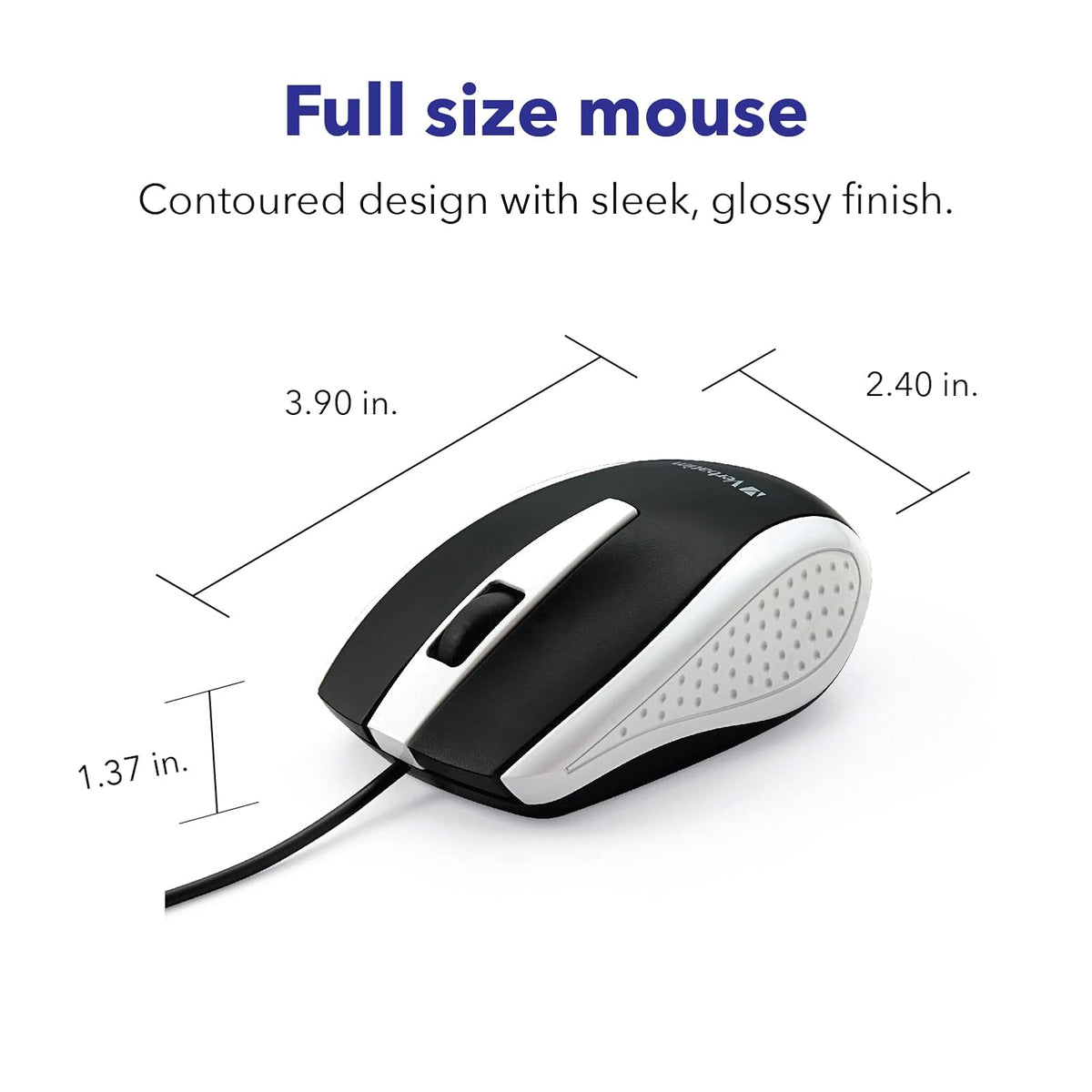 Verbatim Mouse óptico con Cable para computadora portátil – Blanco