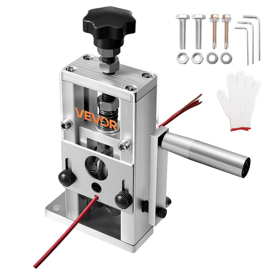 VEVOR Peladora de Cables Manual con Marco de Aleación de Aluminio 1,5-25 mm Pelacables con Manivela o Taladro, Cuchillas Templadas de 64 Mn, Rodillos de Acero para Reciclaje de Chatarra de Cobre
