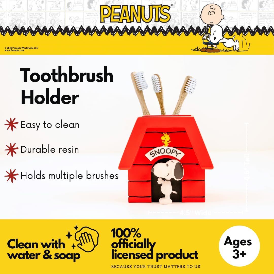 Collectibles Peanuts Snoopy - Soporte para cepillos de Dientes - Vaso para brochas de Maquillaje (Producto Oficial) de Franco