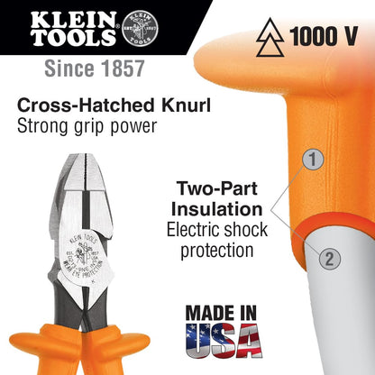 KLEIN TOOLS D213-9NE-INS | Pinzas De Corte Lateral | 1000 V | Alta Potencia