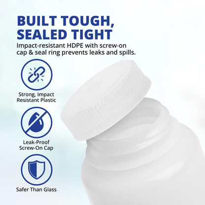 United Scientific 33409 - Botellas de reactivo de boca ancha de polietileno de alta densidad, capacidad de 500 ml (paquete de 12)