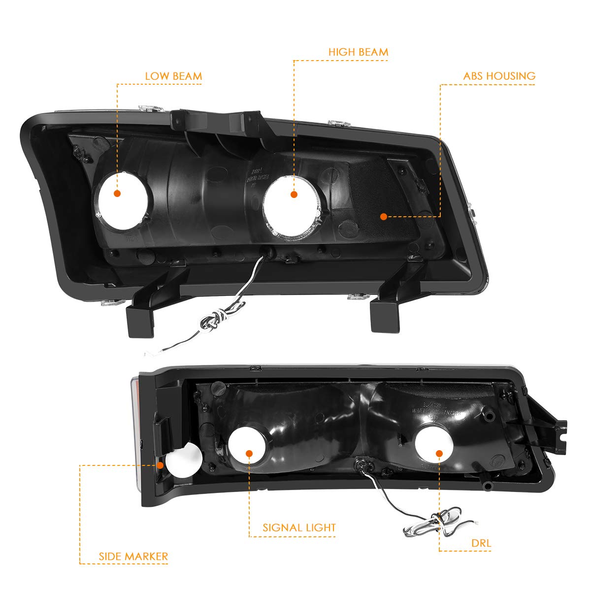 PM Performotor Juego de Luces LED DRL para Faros Delanteros Avalanche/Silverado 1500-3500 HD