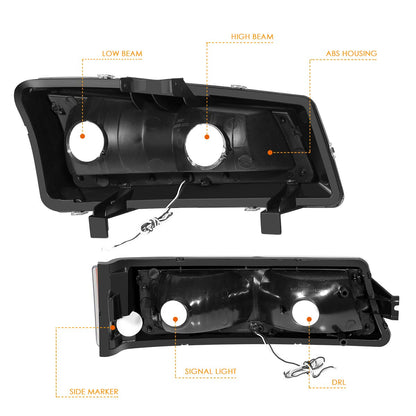PM Performotor Juego de Luces LED DRL para Faros Delanteros Avalanche/Silverado 1500-3500 HD