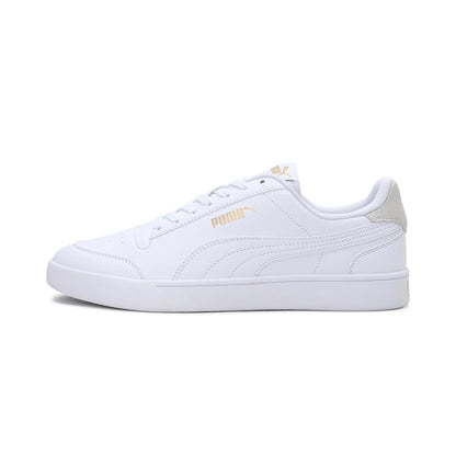Puma Shuffle Tenis Casuales Unisex - 27.5 cm - Blanco y Dorado