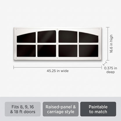 Coach House Acentos 45.75-inch pulg. por 16.75-inch pulg. Firma Windows Decoración para puertas de cochera, 45.75-Inch by 16.75-Inch, Blanco