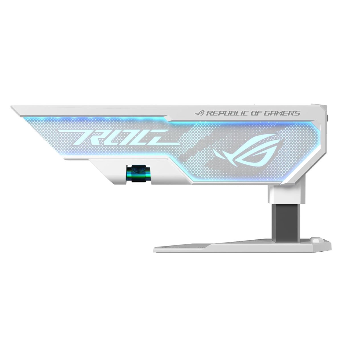 ASUS ROG Herculx - Soporte para Tarjeta gráfica Edición Blanca (diseño sin Herramientas, Nivel de Burbuja Incluido, aleación de Zinc sólido, 72-128 mm, Aura Sync)
