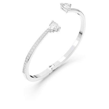 Swarovski Soul - Pulsera de corazón, acabado rodio, cristales transparentes