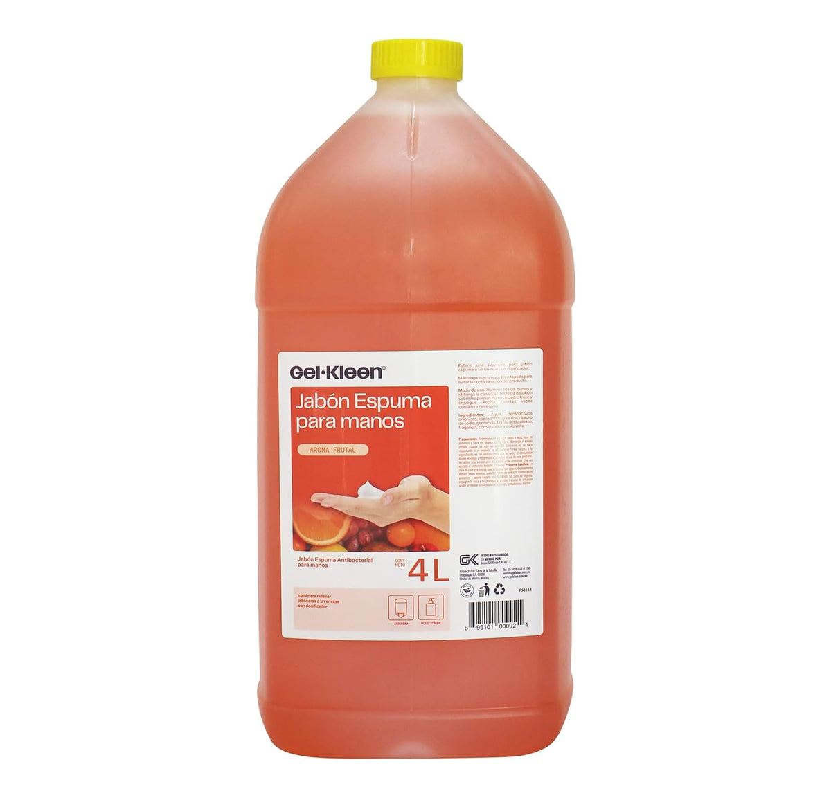 Gel Kleen Jabón Espuma Antibacterial Aroma Sandía, 4 Litros - Frutal