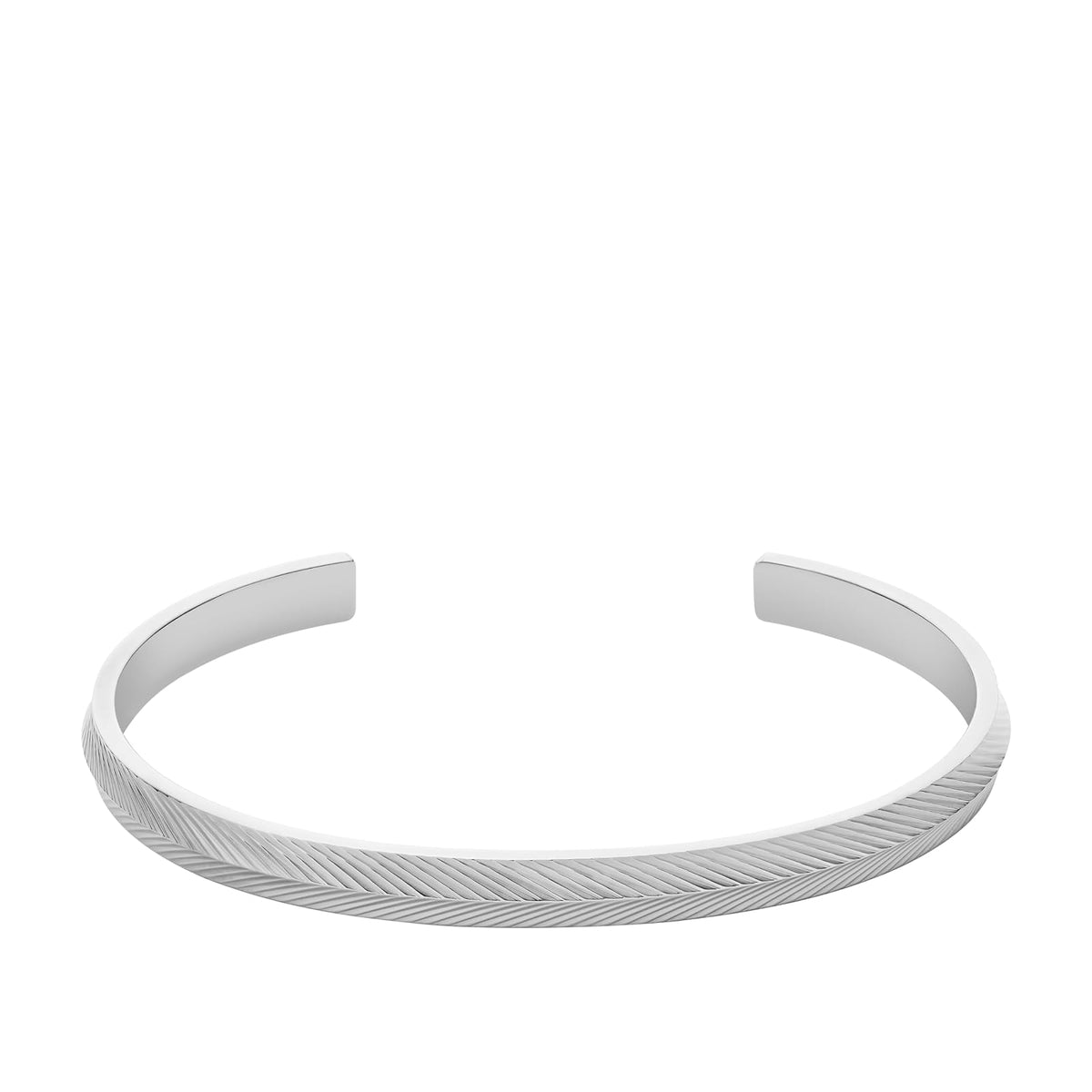 Fossil - Pulsera de cadena de acero inoxidable de plata de ley o tono plateado para mujer