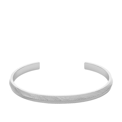 Fossil - Pulsera de cadena de acero inoxidable de plata de ley o tono plateado para mujer