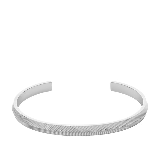 Fossil - Pulsera de cadena de acero inoxidable de plata de ley o tono plateado para mujer
