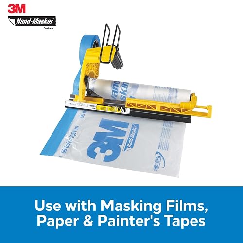 3M Scotch Hand Masker M3000 - Kit dispensador de cinta de pintor y película de enmascaramiento, protege las superficies de salpicaduras de pintura, incluye cinta de pintor y película de