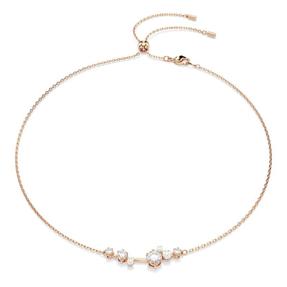 Swarovski Collar Constella, Crystal Pearl, Tallas redondas, Blanco, Baño tono oro rosa