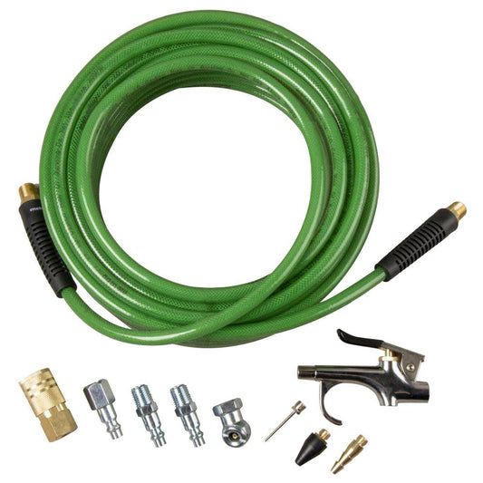 Metabo HPT Kit de accesorios para compresor de aire | Manguera de aire de polietileno de 50 pies x 1/4 pulgadas con accesorios | Kit de 10 piezas | 115749M