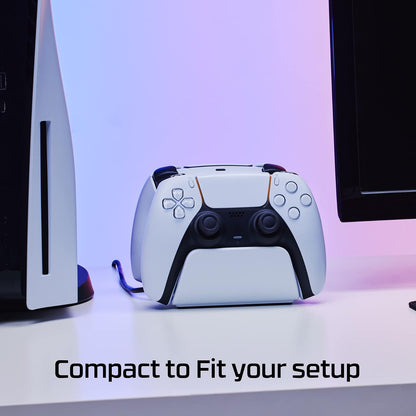 HyperX ChargePlay Duo - Estación de Carga para Controladores inalámbricos DualSense PlayStation 5, Base ponderada y Acoplamiento Seguro, diseño Compacto, Cable USB-C Incluido