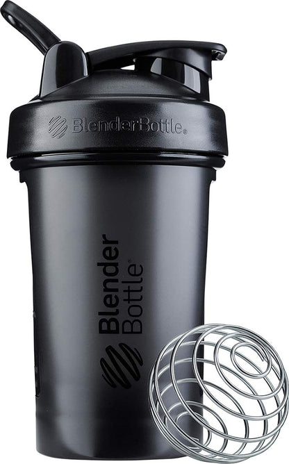 BlenderBottle Classic V2 Botella Mezcladora para Batidos, Varias Capacidades y Colores - 0.6 Litros - Negro -