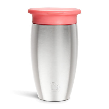 Munchkin Miracle 360 Vaso de Acero Inoxidable para Niños 296 ml, Azul - Rosado