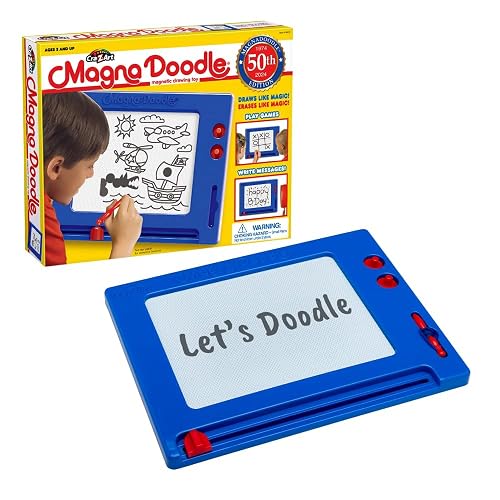 Cra-Z-Art Retro Magna Doodle - Tabla de dibujo magnética para niños de 3 años en adelante, azul/blanco