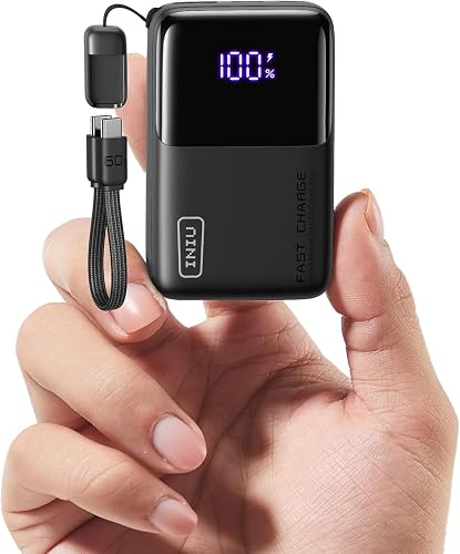 INIU Más Power Bank 10000mAh, Batería Externa compacta de 45W Carga Rápida Bateria Portatil, USB C Pila Portatil de 3 Salidas Compatible con iPhone 17 16 Samsung S25 iPad ect