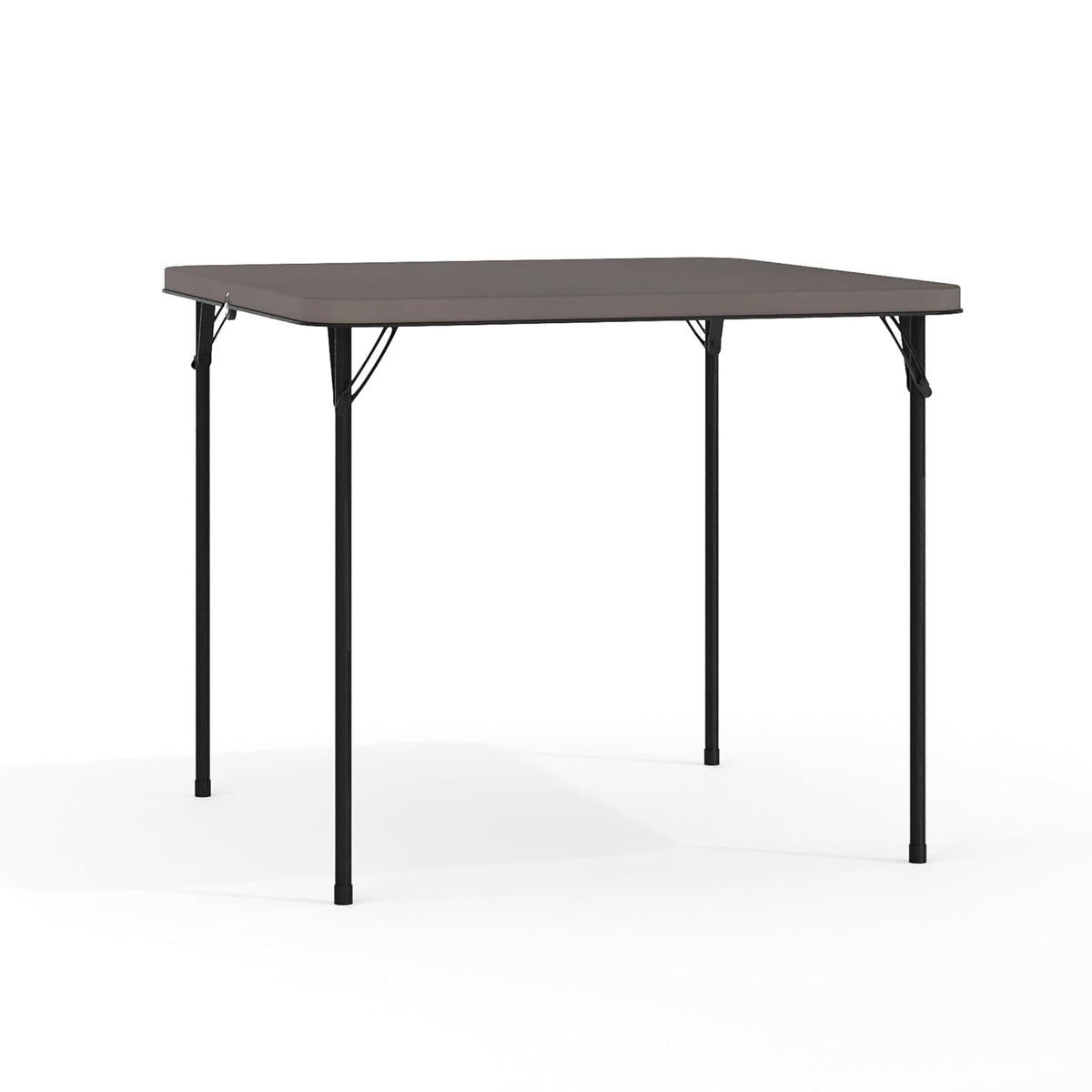 Flash Furniture Dunham - Mesa Cuadrada Plegable de plástico de 2.83 pies con asa de Transporte, Mesa de Banquete Doble Plegable para Eventos Interiores y Exteriores, Color Gris Oscuro