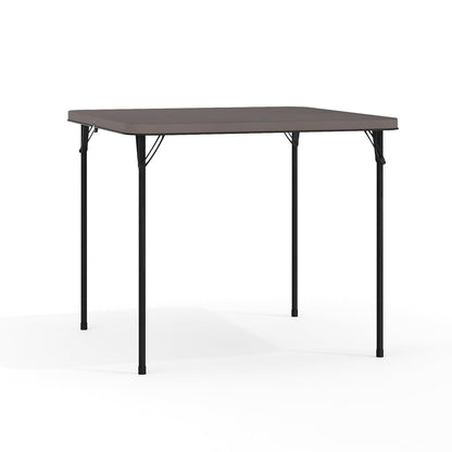 Flash Furniture Dunham - Mesa Cuadrada Plegable de plástico de 2.83 pies con asa de Transporte, Mesa de Banquete Doble Plegable para Eventos Interiores y Exteriores, Color Gris Oscuro
