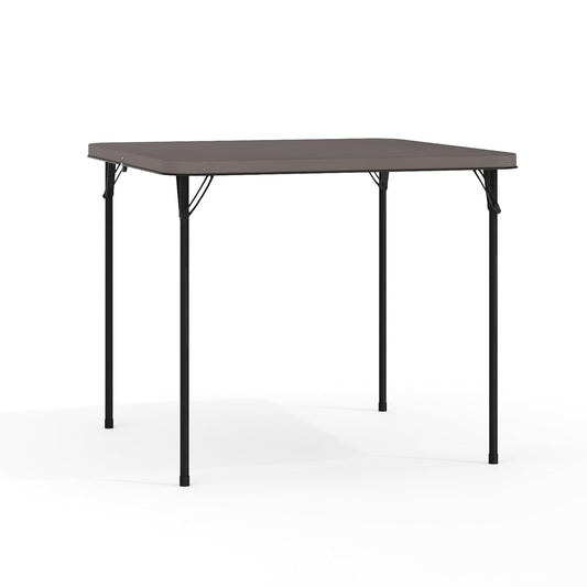 Flash Furniture Dunham - Mesa Cuadrada Plegable de plástico de 2.83 pies con asa de Transporte, Mesa de Banquete Doble Plegable para Eventos Interiores y Exteriores, Color Gris Oscuro