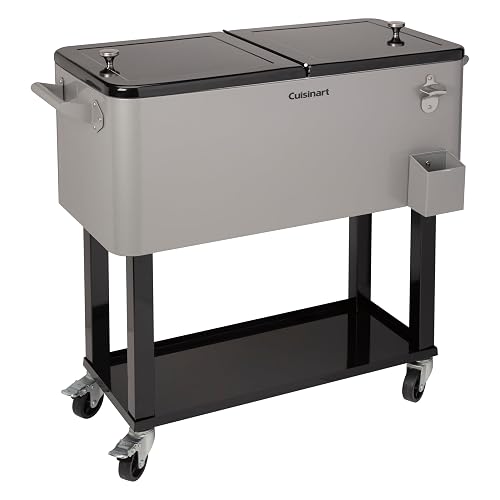 Cuisinart Hielera Portátil Capacidad de 100 Latas con Abrebotellas | Capacidad 100 latas o 50 botellas, Doble tapa para acceso rápido, Mantiene frío hasta 48 horas. Con estante inferior.