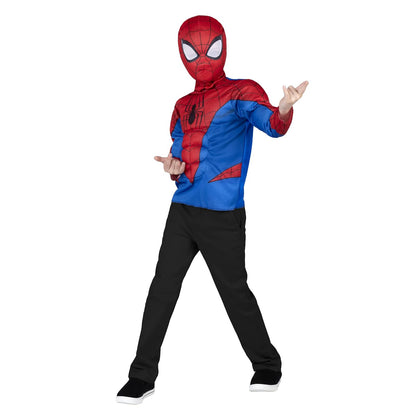 Marvel Spider-Man - Caja oficial de disfraces para jóvenes, parte superior acolchada con máscara desmontable (0) multicolor