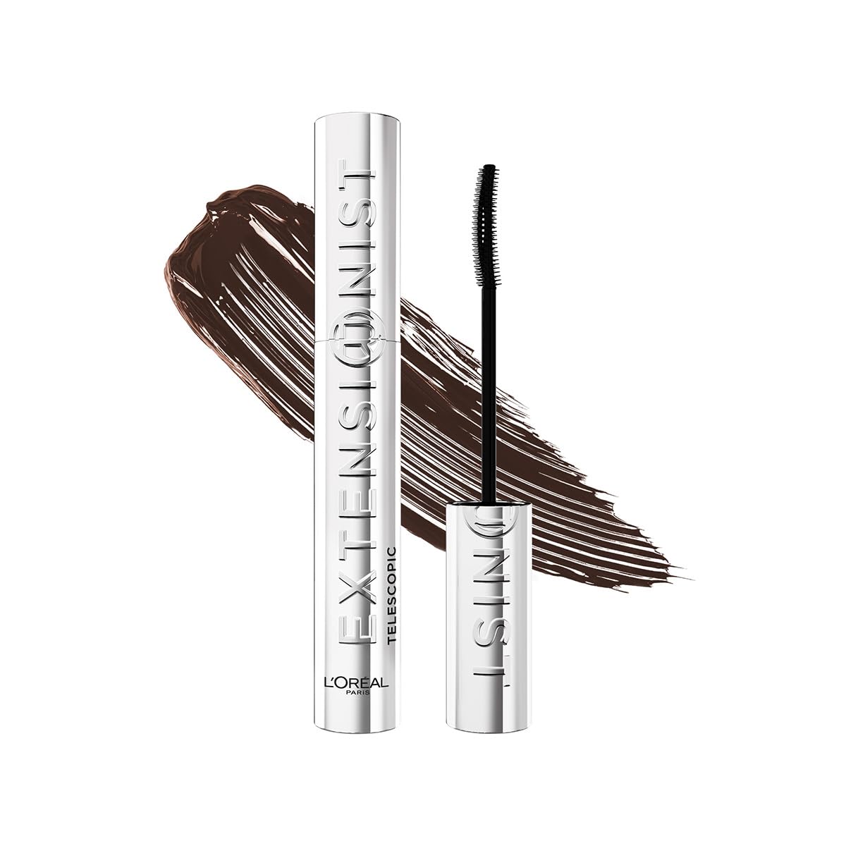 L'Oréal Paris Extensionist Máscara de Pestañas Tono Café, Efecto Alargamiento, Definición y Rizado, Para Pestañas Hasta 5mm Más Cerca de Tus Cejas, Dura Hasta 24h, Tono Café