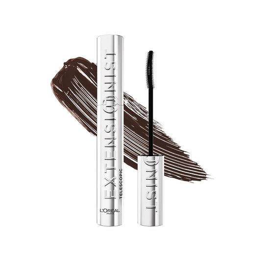 L'Oréal Paris Extensionist Máscara de Pestañas Tono Café, Efecto Alargamiento, Definición y Rizado, Para Pestañas Hasta 5mm Más Cerca de Tus Cejas, Dura Hasta 24h, Tono Café