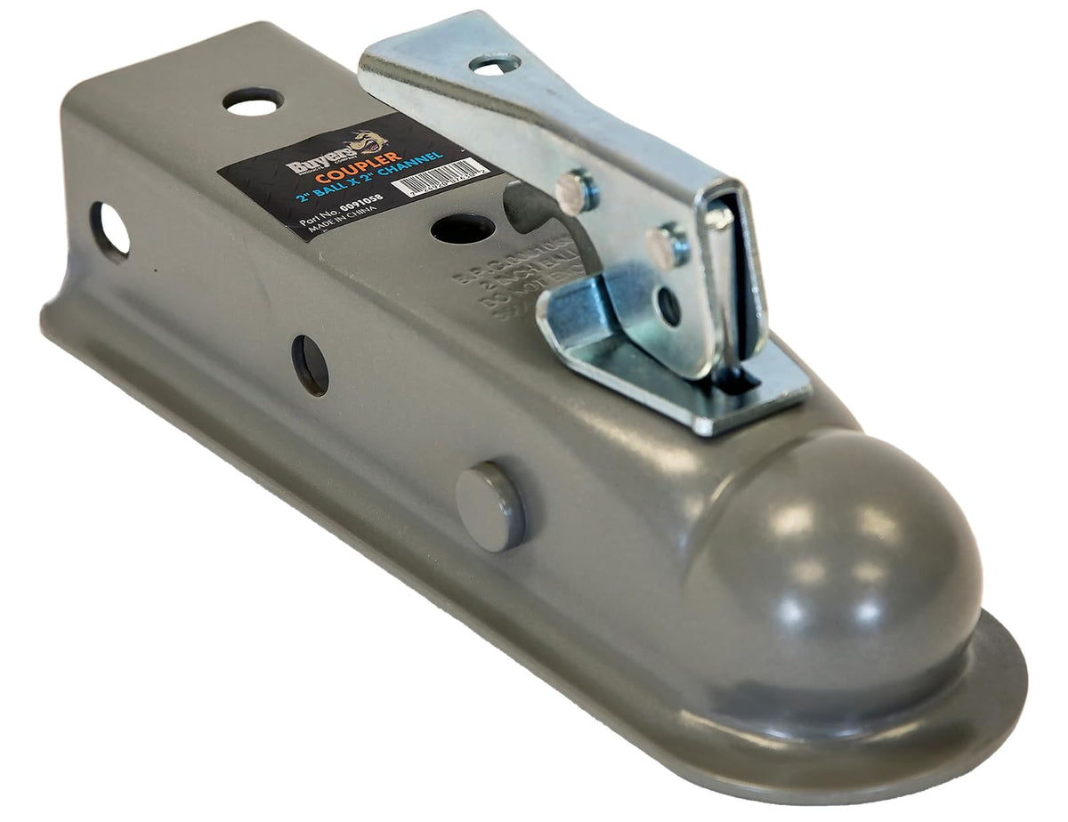 Buyers Products 0091058 Acoplador de Remolque de Lengua Recta para Canal de 2 Pulgadas, Bola de Enganche de 2 Pulgadas, 3.500 MGTW, Clase 2, Acabado de imprimación, sin Agujeros de Montaje