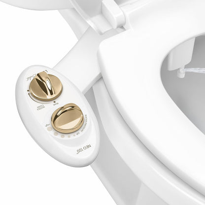 Luxe Bidet NEO 180 Accesorio de Bidé para Asiento de Inodoro, Doble Boquilla - Oro - Boquilla Única (NEO 120)