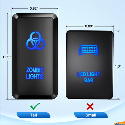 Nilight Interruptor de Botón Luces Zombi 12V con Kit Cable Conector