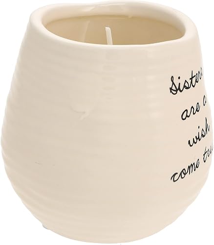 Pavilion Gift Company Plain Dandelion Sisters are a Wish Come True - Vela aromática de soja de cerámica amarilla