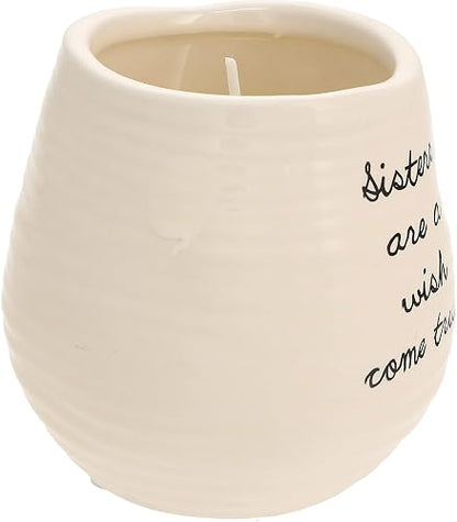 Pavilion Gift Company Plain Dandelion Sisters are a Wish Come True - Vela aromática de soja de cerámica amarilla
