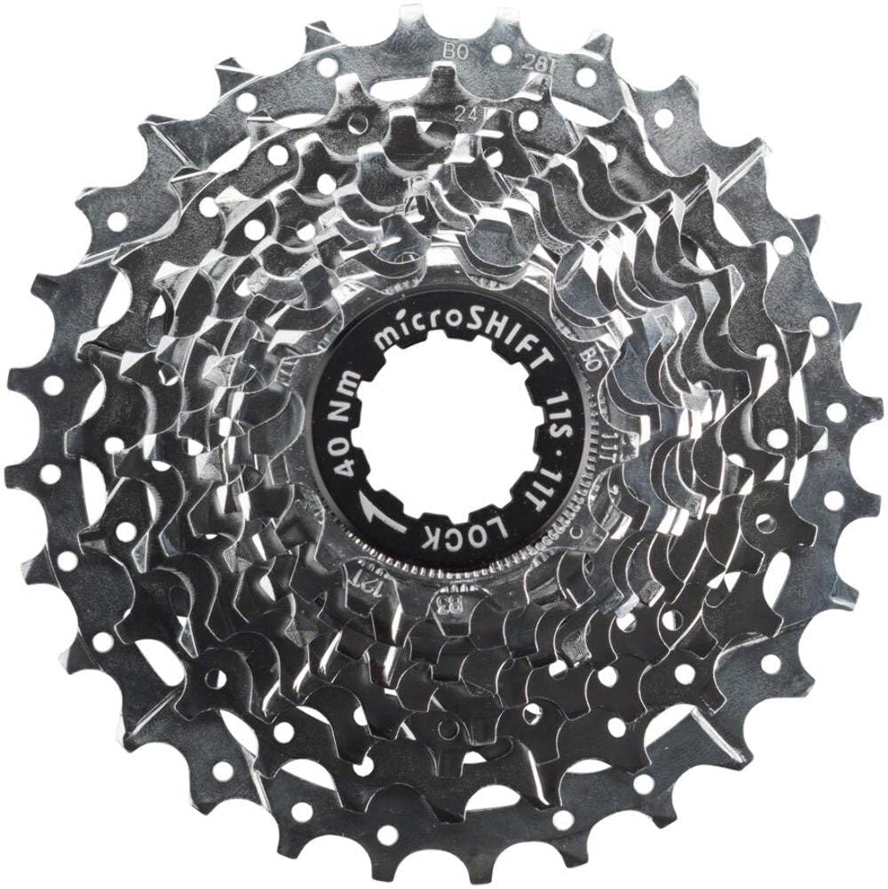 MICROSHIFT Cassette de Piñones Ruta CS-H110 Acero 11P 11/28 Centos Cromado/Plata