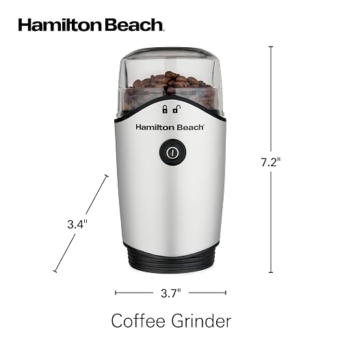 Hamilton Beach 80350G Molino de Café y Especias, 12 Tazas, Plata